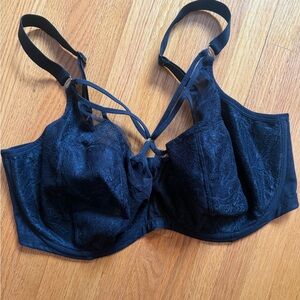 Elomi Black Lace Underwire Bra with Decorative Straps